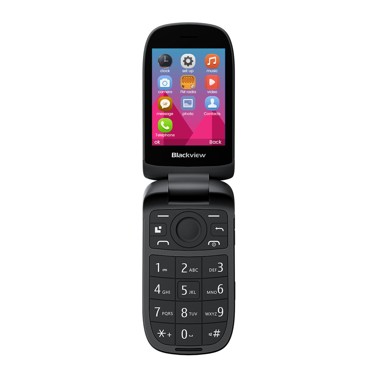 Blackview N2000 - Téléphone portable Unisoc T107 1500mAh Dual SIM 4G avec écran rabattable de 2,8" + 1,77"