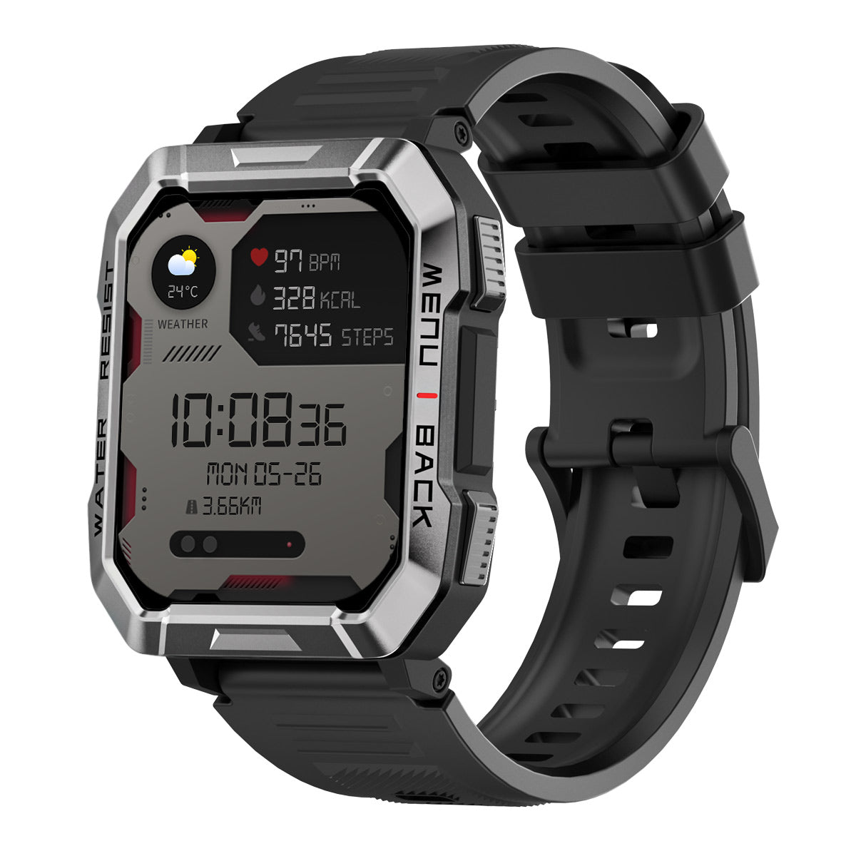 Blackview W60 - Montre intelligente extérieure Campass avec lampe de poche LED 2,01 pouces 900 mAh