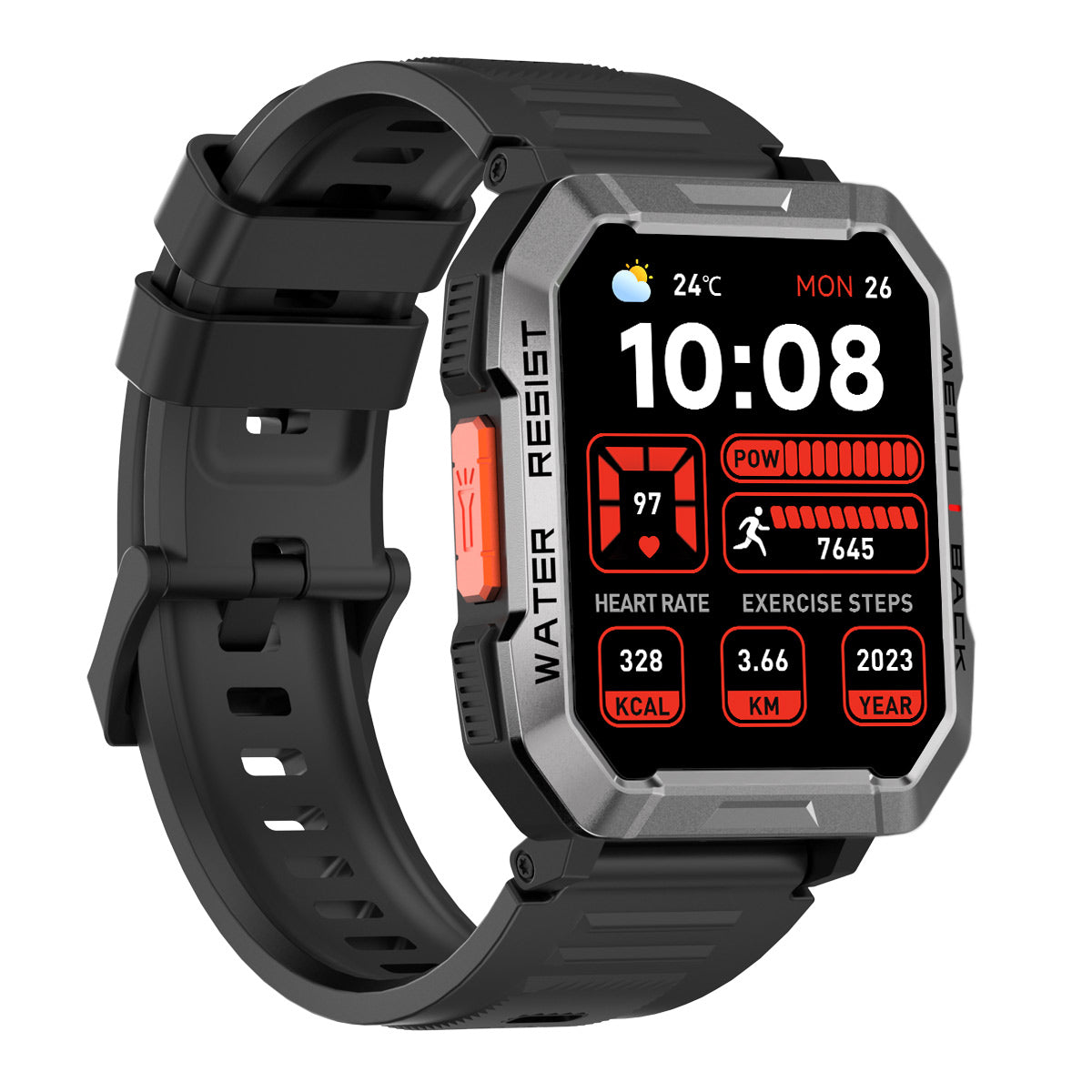 Blackview W60 - Montre intelligente extérieure Campass avec lampe de poche LED 2,01 pouces 900 mAh